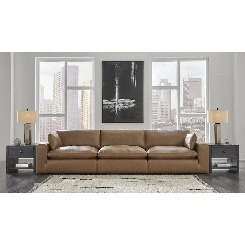 Signature Design by Ashley Emilia Caramel 3-Piece Sofa - 143 W x 43 D x 36 H