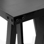 Consolle grigia/nera/marrone effetto lavato con ripiano portaoggetti, montaggio a 1 persona