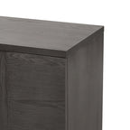 Credenza in legno con ripiani regolabili e maniglie dorate – Tortora / Blu Antico / Nero