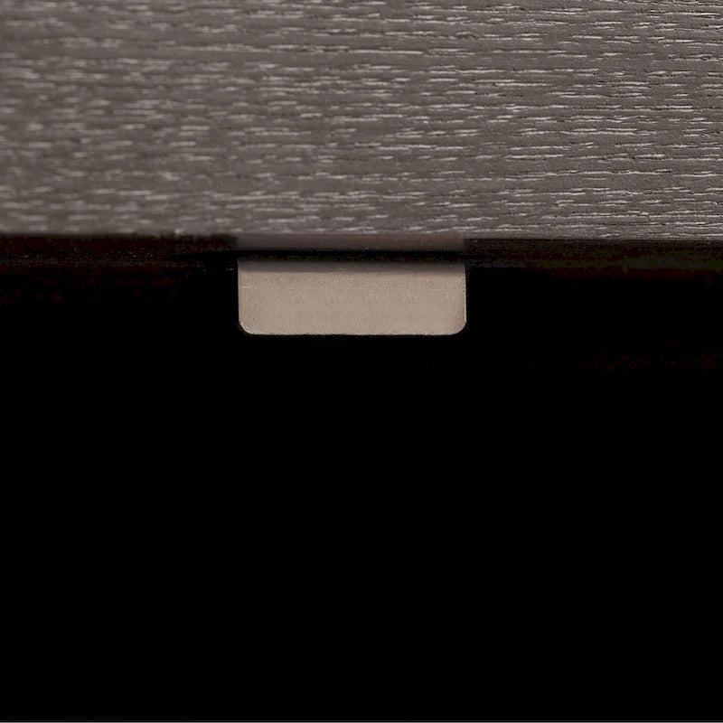 Credenza in legno con ripiani regolabili e maniglie dorate – Tortora / Blu Antico / Nero