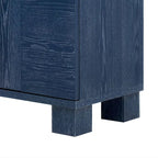 Credenza in legno con ripiani regolabili e maniglie dorate – Tortora / Blu Antico / Nero