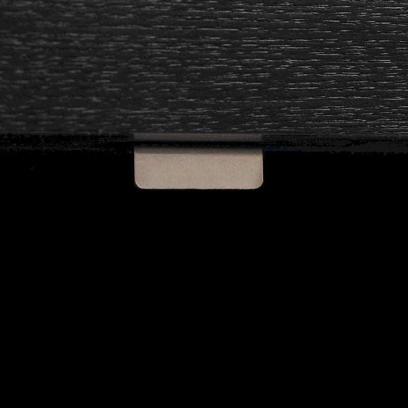 Credenza in legno con ripiani regolabili e maniglie dorate – Tortora / Blu Antico / Nero
