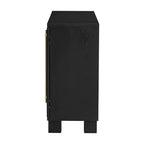 Credenza in legno con ripiani regolabili e maniglie dorate – Tortora / Blu Antico / Nero