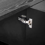 Credenza in legno con ripiani regolabili e maniglie dorate – Tortora / Blu Antico / Nero