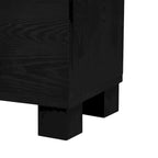 Credenza in legno con ripiani regolabili e maniglie dorate – Tortora / Blu Antico / Nero
