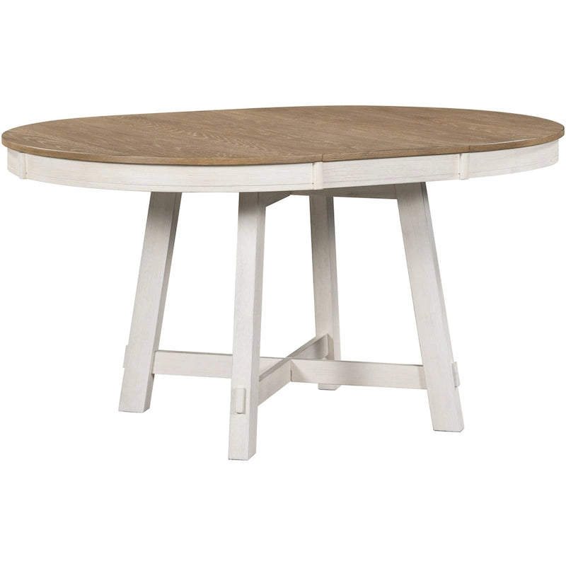 Tavolo da pranzo rotondo allungabile con prolunga, 4–6 posti | Legno Naturale / Espresso