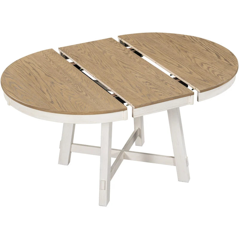Tavolo da pranzo rotondo allungabile con prolunga, 4–6 posti | Legno Naturale / Espresso