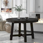 Tavolo da pranzo rotondo allungabile con prolunga, 4–6 posti | Legno Naturale / Espresso