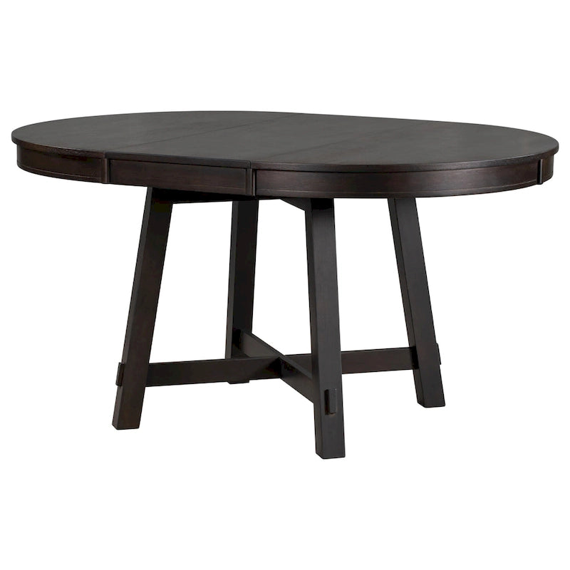 Tavolo da pranzo rotondo allungabile con prolunga, 4–6 posti | Legno Naturale / Espresso