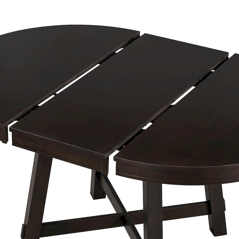 Tavolo da pranzo rotondo allungabile con prolunga, 4–6 posti | Legno Naturale / Espresso