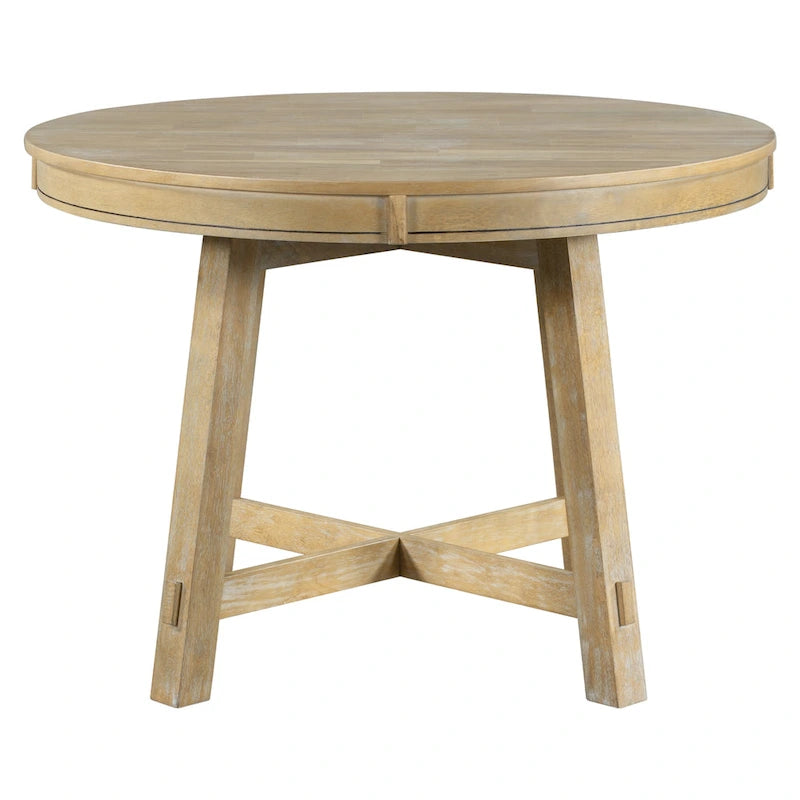 Tavolo da pranzo rotondo allungabile con prolunga, 4–6 posti | Legno Naturale / Espresso