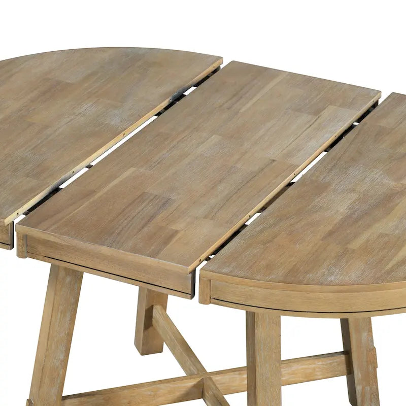 Tavolo da pranzo rotondo allungabile con prolunga, 4–6 posti | Legno Naturale / Espresso