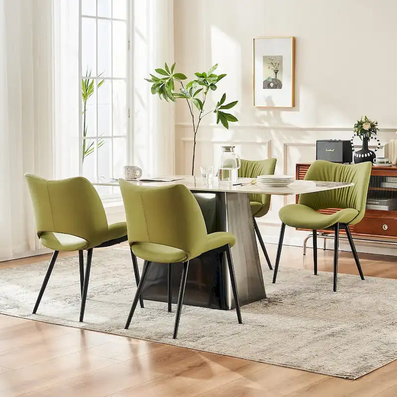 Sedie da Pranzo Set da 2 | Ecopelle Imbottita | Struttura in Metallo | 10 Colori