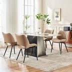 Sedie da Pranzo Set da 2 | Ecopelle Imbottita | Struttura in Metallo | 10 Colori