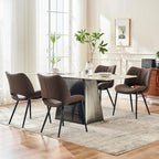 Sedie da Pranzo Set da 2 | Ecopelle Imbottita | Struttura in Metallo | 10 Colori