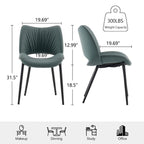 Sedie da Pranzo Set da 2 | Ecopelle Imbottita | Struttura in Metallo | 10 Colori