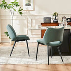 Sedie da Pranzo Set da 2 | Ecopelle Imbottita | Struttura in Metallo | 10 Colori