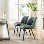 Sedie da Pranzo Set da 2 | Ecopelle Imbottita | Struttura in Metallo | 10 Colori