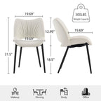 Sedie da Pranzo Set da 2 | Ecopelle Imbottita | Struttura in Metallo | 10 Colori