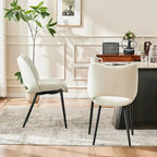 Sedie da Pranzo Set da 2 | Ecopelle Imbottita | Struttura in Metallo | 10 Colori