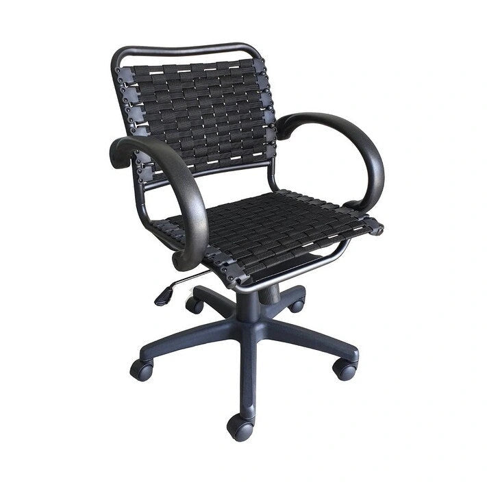 Sedia da ufficio Bungee nera con braccioli, singola