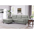 Divano sezionale a 2 posti a L con chaise longue, grigio argento