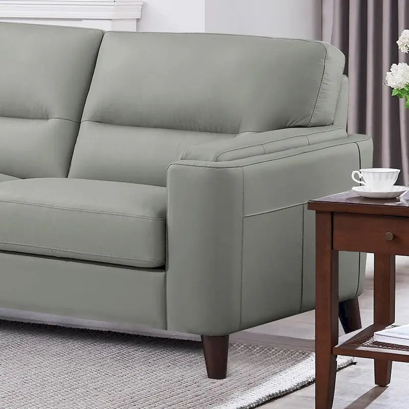 Divano sezionale a 2 posti a L con chaise longue, grigio argento