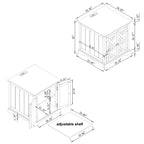 Tavolino bicolore blu marino/grigio con stazione di ricarica, monouso