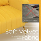 Poltrona d'accento in velluto con schienale ad ali, seduta singola – Giallo / Beige / Nero / Blu marino / Verde acqua