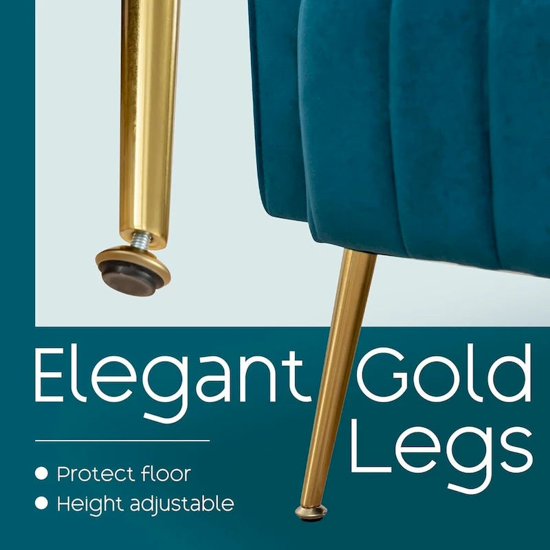 Poltrona d'accento in velluto con schienale ad ali, seduta singola – Giallo / Beige / Nero / Blu marino / Verde acqua