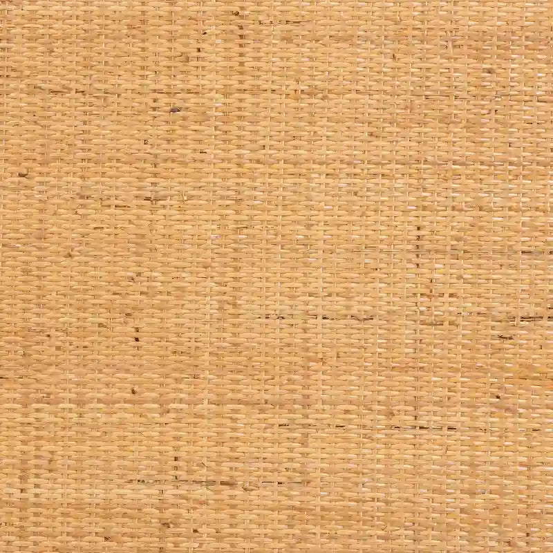 Tavolino da caffè rotondo in rattan color miele chiaro con ripiano aperto, 1 pezzo