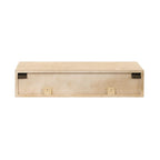 Scaffale da Parete Fluttuante in Legno Naturale e Rattan con Cassetti, Naturale, 1 persona