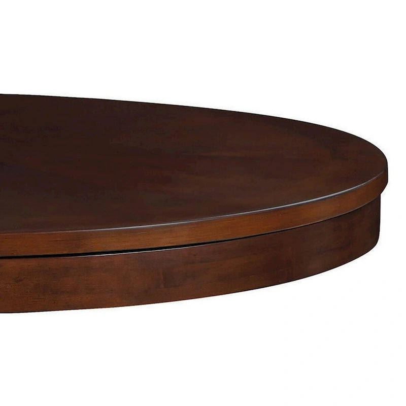 Tavolo rotondo 3 in 1 marrone scuro da 8 posti per poker/biliardo americano/pranzo, 122 cm