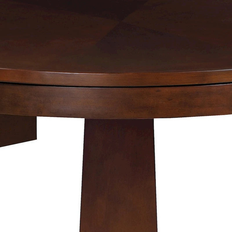 Tavolo rotondo 3 in 1 marrone scuro da 8 posti per poker/biliardo americano/pranzo, 122 cm