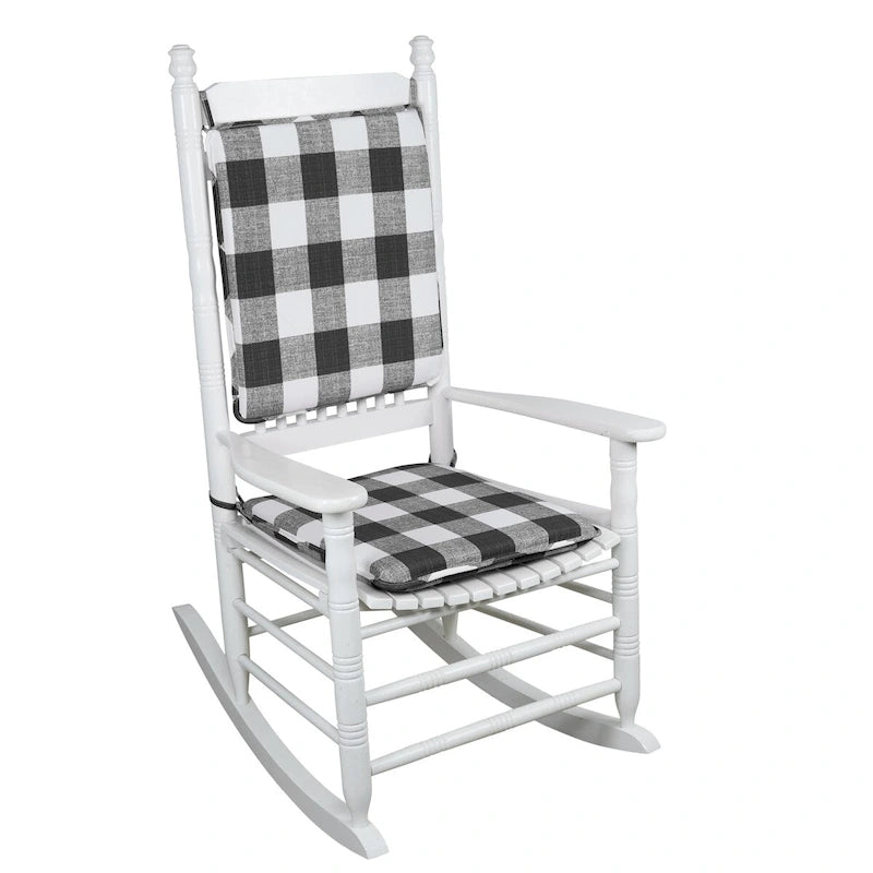 Set di cuscini multicolore per sedia a dondolo da interno/esterno (seduta + schienale), montaggio per 1 persona