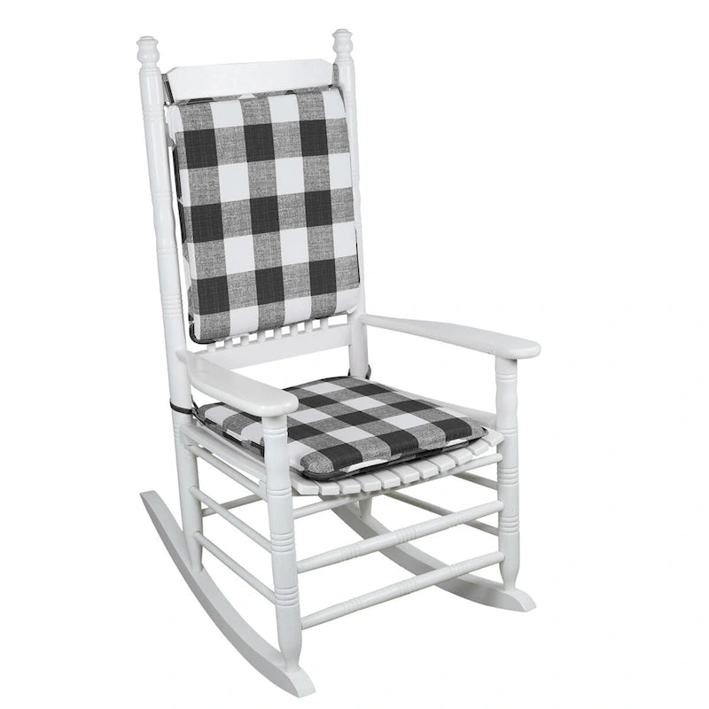 Set di cuscini multicolore per sedia a dondolo da interno/esterno (seduta + schienale), montaggio per 1 persona