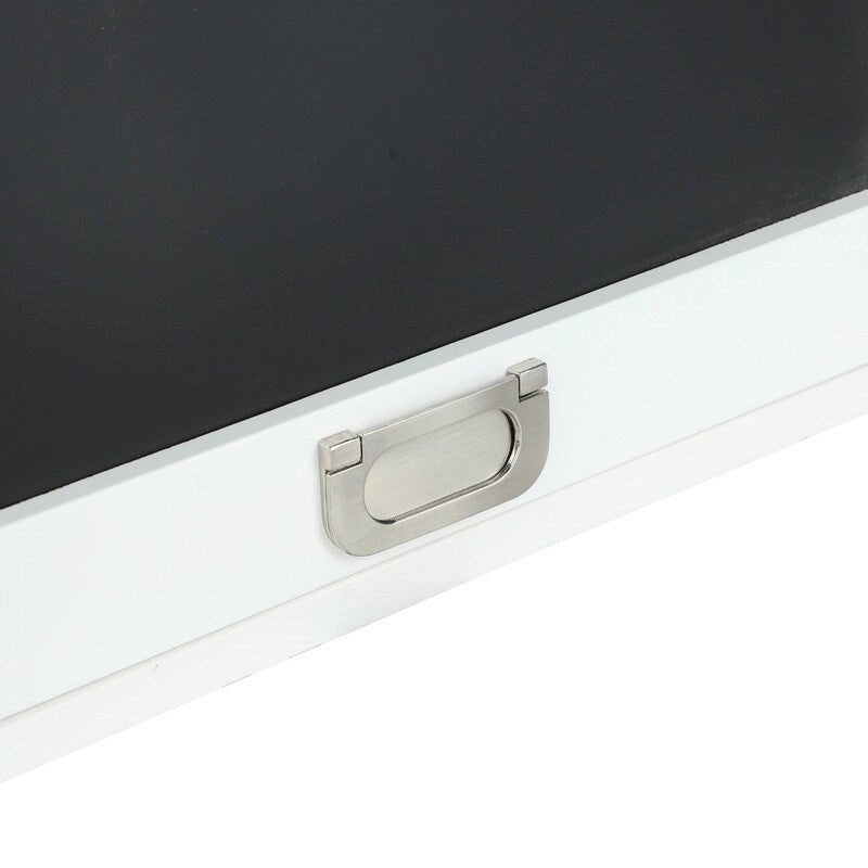 Scrivania a muro pieghevole bianca con lavagna, armadietto e porte USB – 1 persona